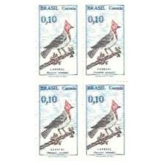 1S - SC C-0642 Qdr Pássaros Brasileiros, Cardeal 1969 Mint